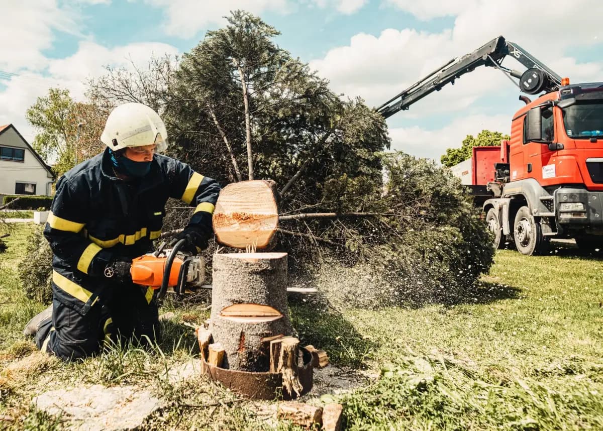 Expert arborist performing professional tree pruning service in Pennsylvania